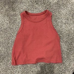 High neck cropped tank top